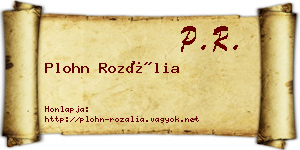 Plohn Rozália névjegykártya